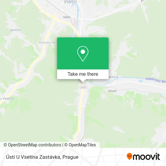 Карта Ústí U Vsetína Zastávka
