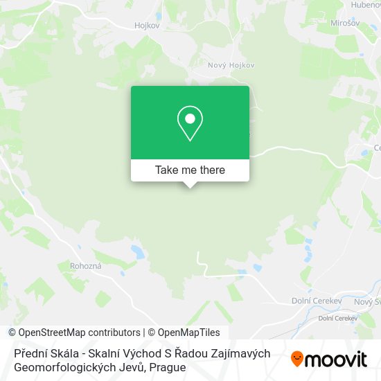 Přední Skála - Skalní Východ S Řadou Zajímavých Geomorfologických Jevů map