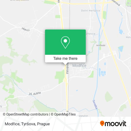 Modřice, Tyršova map