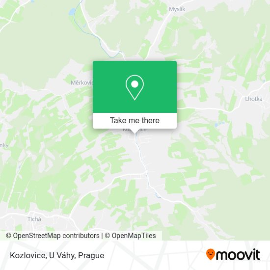 Карта Kozlovice, U Váhy