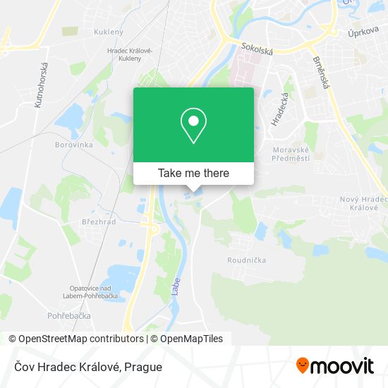 Čov Hradec Králové map