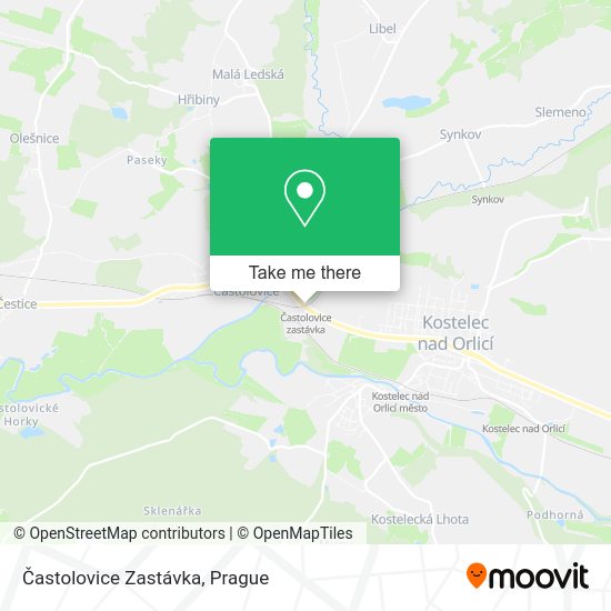 Častolovice Zastávka map