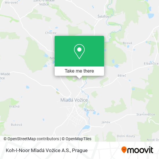 Koh-I-Noor Mladá Vožice A.S. map