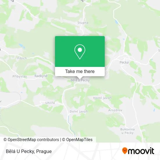 Карта Bělá U Pecky