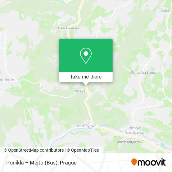 Карта Poniklá – Mejto (Bus)