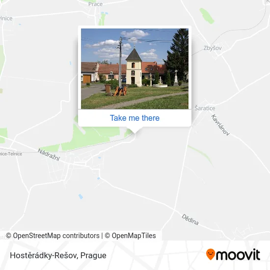 Карта Hostěrádky-Rešov