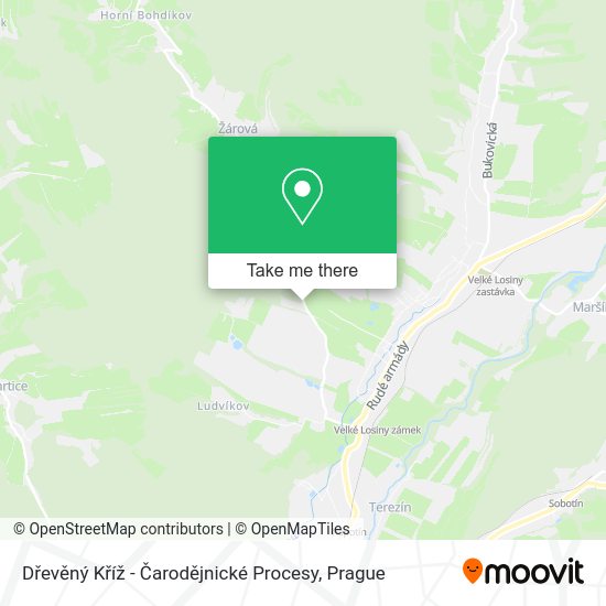 Dřevěný Kříž - Čarodějnické Procesy map