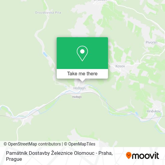 Památník Dostavby Železnice Olomouc - Praha map