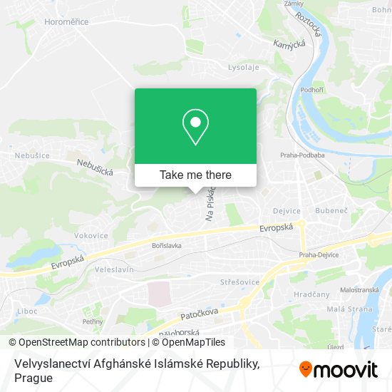 Velvyslanectví Afghánské Islámské Republiky map