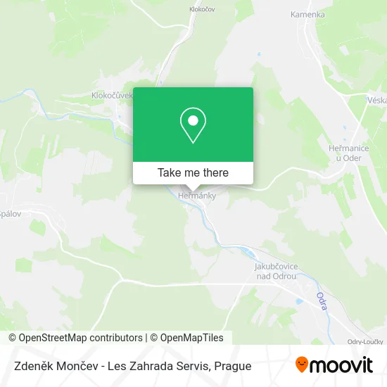 Карта Zdeněk Mončev - Les Zahrada Servis