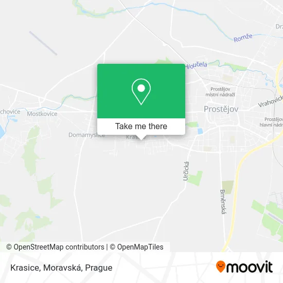 Карта Krasice, Moravská