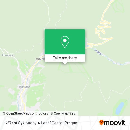 Křížení Cyklotrasy A Lesní Cesty! map