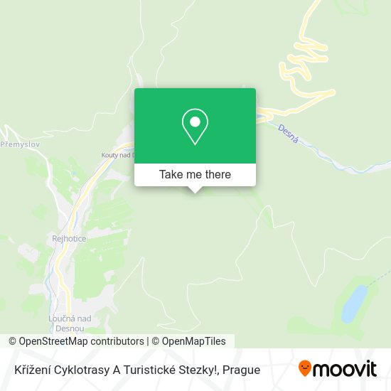 Křížení Cyklotrasy A Turistické Stezky! map
