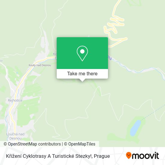 Křížení Cyklotrasy A Turistické Stezky! map