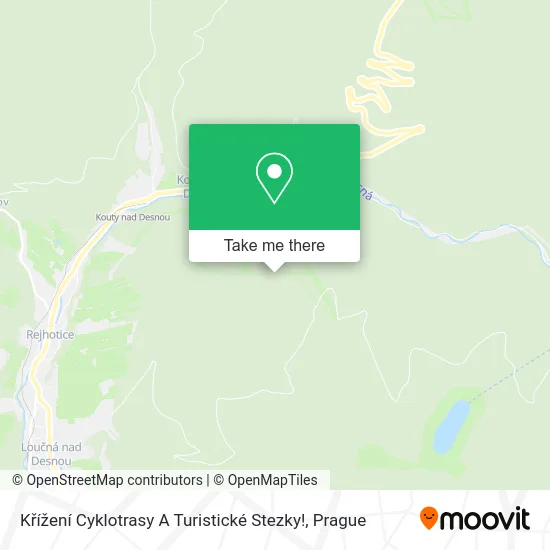 Křížení Cyklotrasy A Turistické Stezky! map