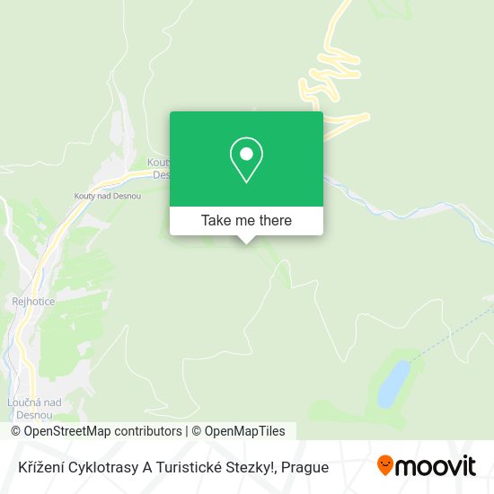 Křížení Cyklotrasy A Turistické Stezky! map