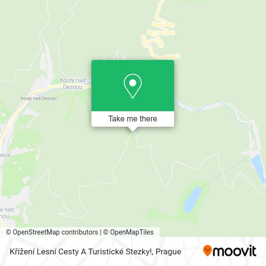 Křížení Lesní Cesty A Turistické Stezky! map