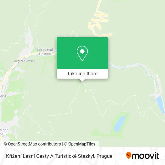 Křížení Lesní Cesty A Turistické Stezky! map