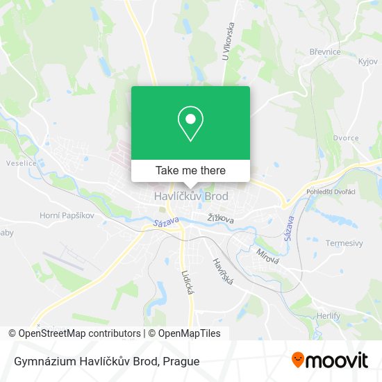 Gymnázium Havlíčkův Brod map