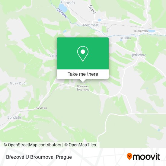 Březová U Broumova map