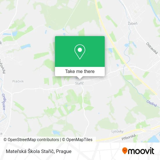 Карта Mateřská Škola Staříč