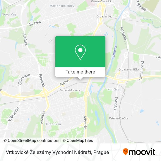 Vítkovické Železárny Východní Nádraží map