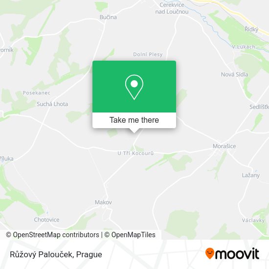 Růžový Palouček map