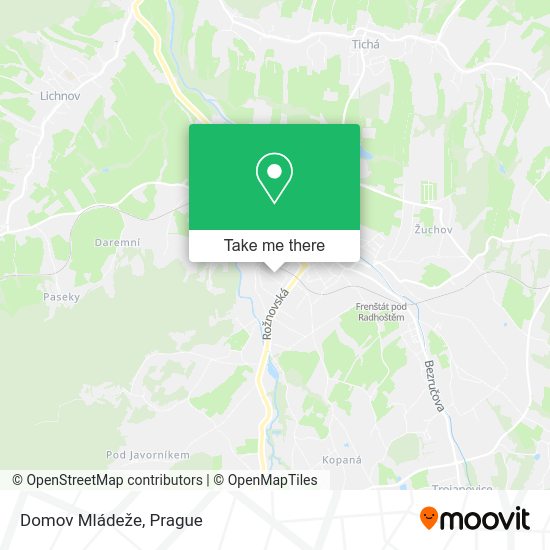 Domov Mládeže map