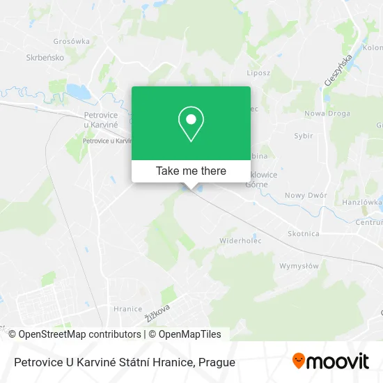 Карта Petrovice U Karviné Státní Hranice