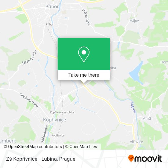 Zš Kopřivnice - Lubina map