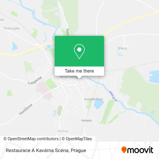 Карта Restaurace A Kavárna Scéna