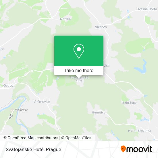Svatojánské Hutě map
