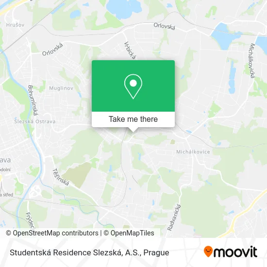 Карта Studentská Residence Slezská, A.S.