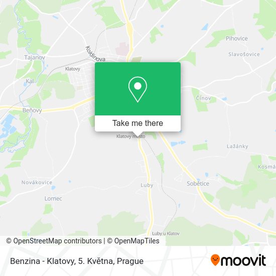 Benzina - Klatovy, 5. Května map