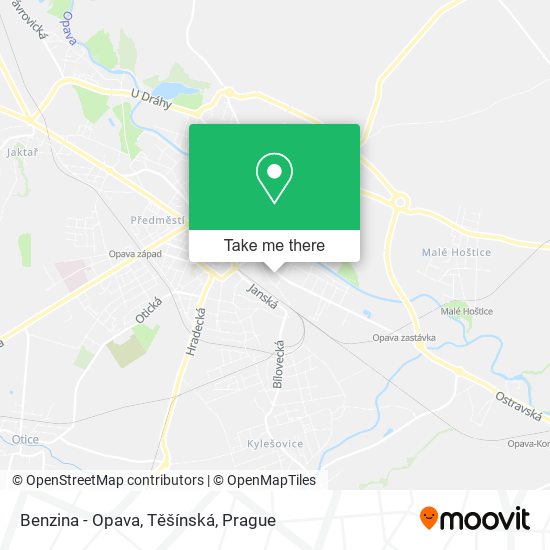 Benzina - Opava, Těšínská map