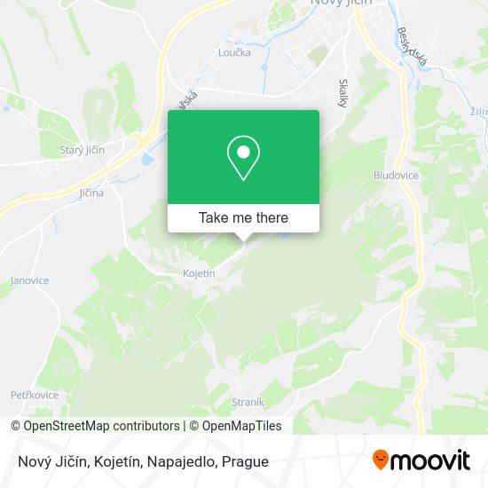 Nový Jičín, Kojetín, Napajedlo map