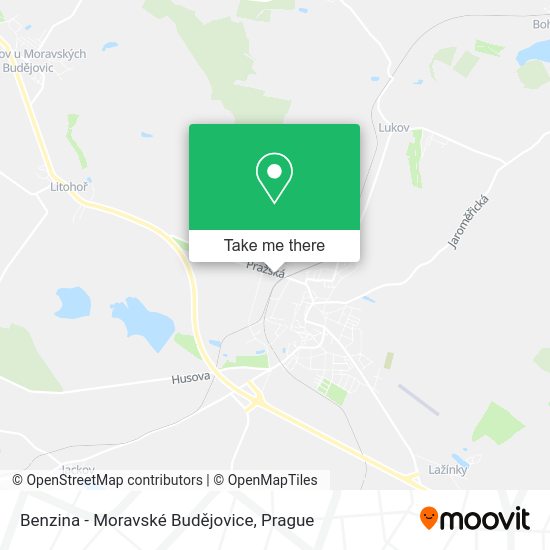 Benzina - Moravské Budějovice map