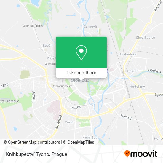 Knihkupectví Tycho map
