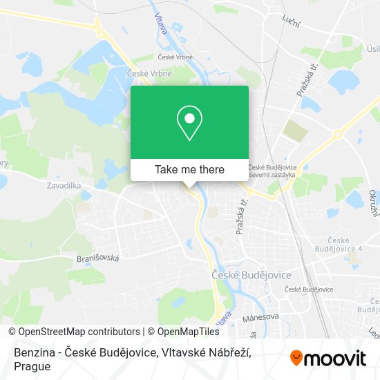 Benzina - České Budějovice, Vltavské Nábřeží map