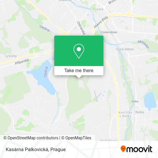 Kasárna Palkovická map