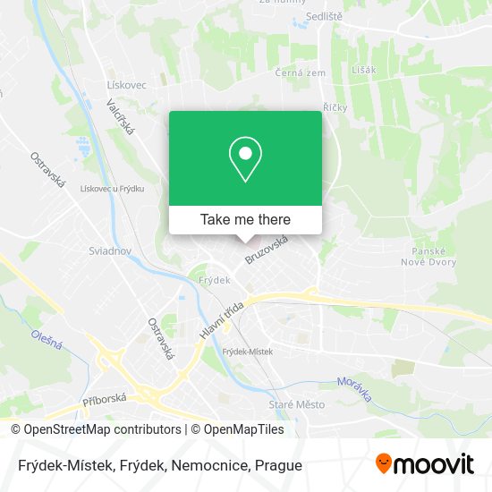 Frýdek-Místek, Frýdek, Nemocnice map