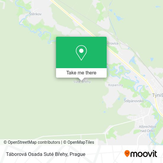 Táborová Osada Suté Břehy map