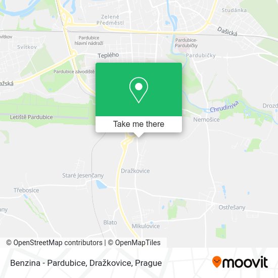 Benzina - Pardubice, Dražkovice map