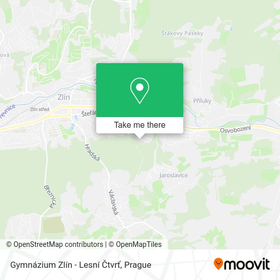 Gymnázium Zlín - Lesní Čtvrť map