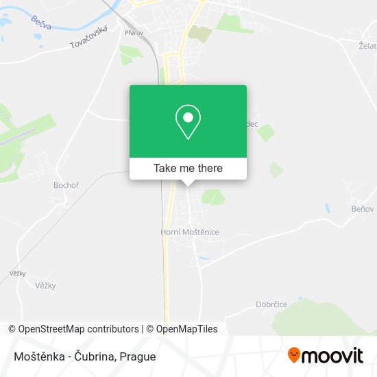 Moštěnka - Čubrina map