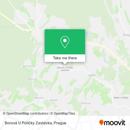 Borová U Poličky Zastávka map