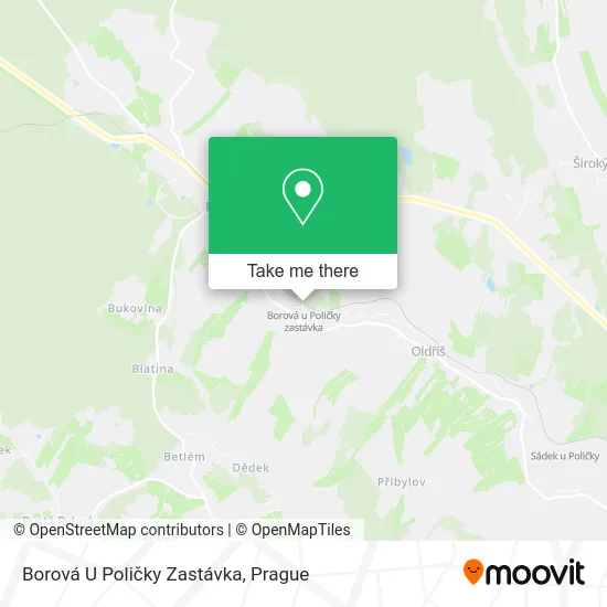 Карта Borová U Poličky Zastávka