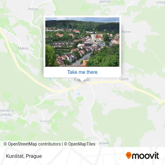 Карта Kunštát