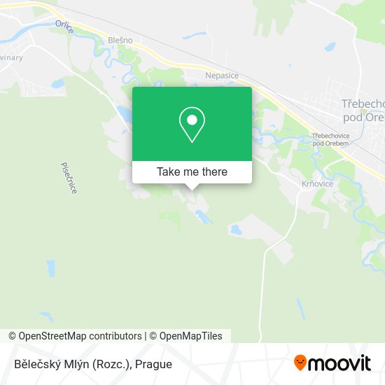 Bělečský Mlýn (Rozc.) map