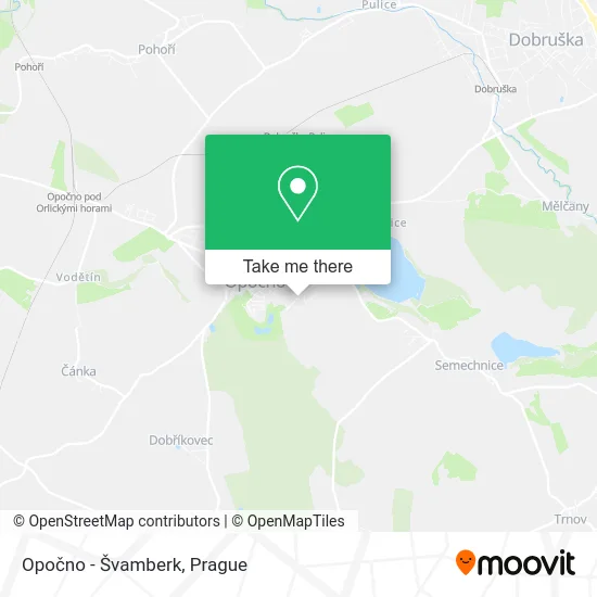 Карта Opočno - Švamberk